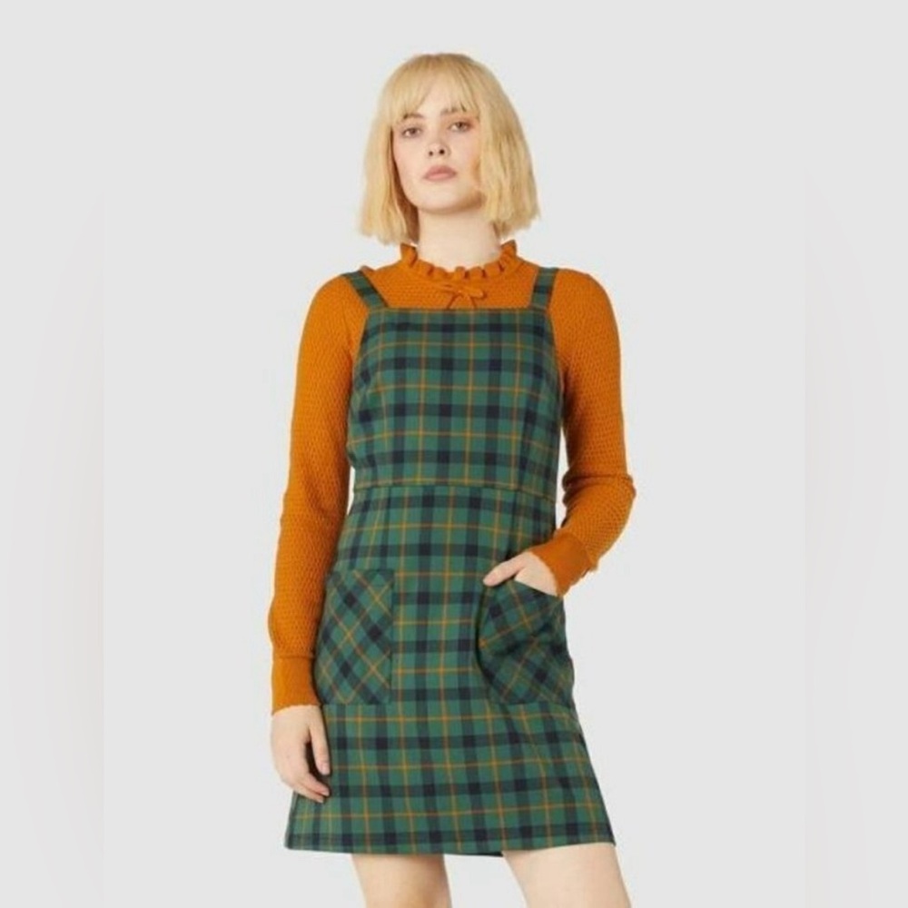 Princess Highway Plaid Green and Blue Dress